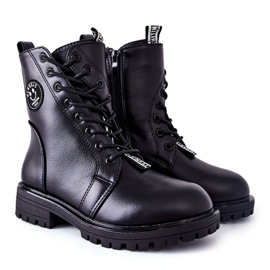 PE1 Teplé dětské boty Workers Black Rosalie černá