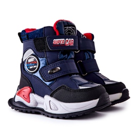 PJ2 Teplé sněhové boty Boty se suchým zipem Navy Blue Rizie námořnická modř