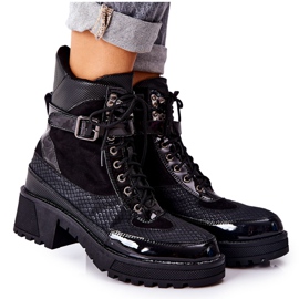 PG1 Černé pracovní boty Devera se sponou černá