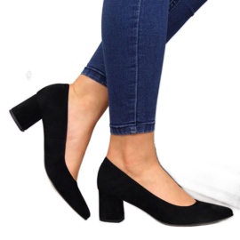 Lodičky na semišovém pilíři Juma W CIT2711D černé černá Lodičky na semišovém pilíři Juma W CIT2711D černé černá