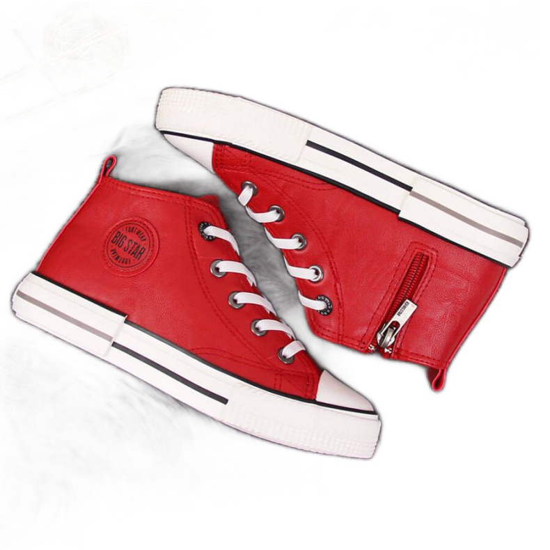 Tenisky z eko kůže Big Star Jr II374005 červené bílý