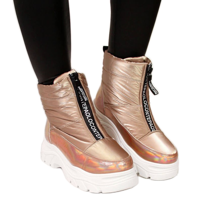 Sněhule na holo platformě Vinceza W JAN46C zlaté zlatý Sněhule na holo platformě Vinceza W JAN46C zlaté zlatý