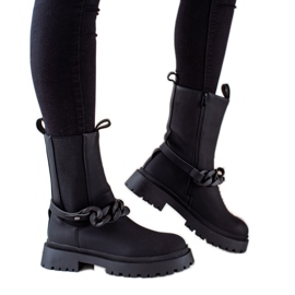 TRENDI Černí dělníci s ozdobným páskem černá TRENDI Černí dělníci s ozdobným páskem černá