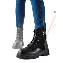 W. Potocki Šněrovací boty na platformě Potocki černá