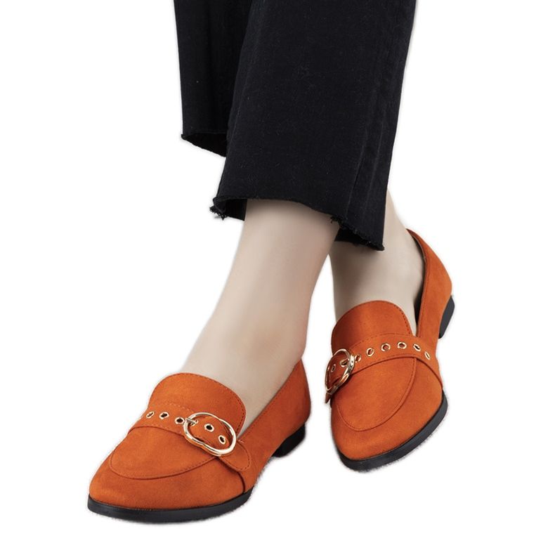 Oranžové mokasíny se zlatou dekorací Verreau oranžový Oranžové mokasíny se zlatou dekorací Verreau oranžový