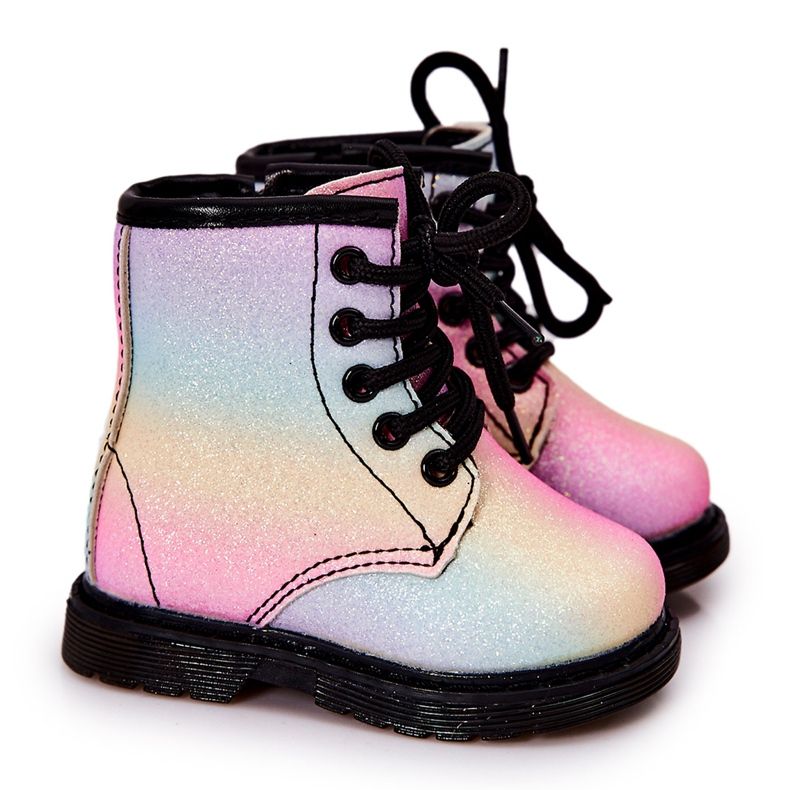 FR1 Dětské zateplené kozačky na zip Pastel Goopy vícebarevný