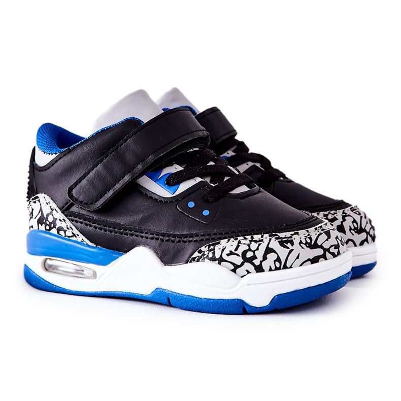 FR1 Dětské sportovní boty černé a modré prádlo bílý černá modrý