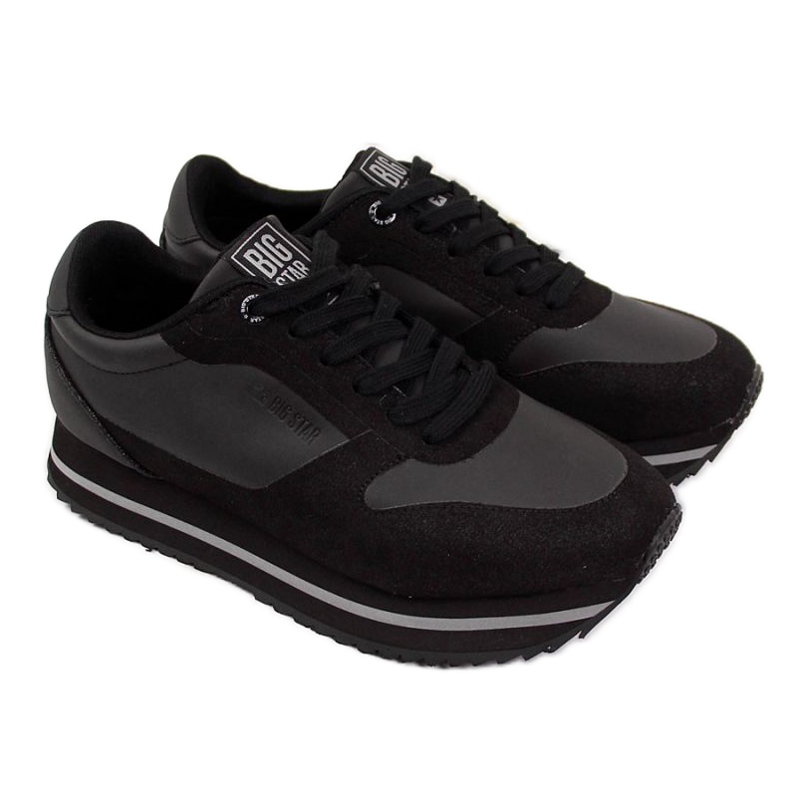 Černé sportovní boty na platformě Big Star W II274217 černá