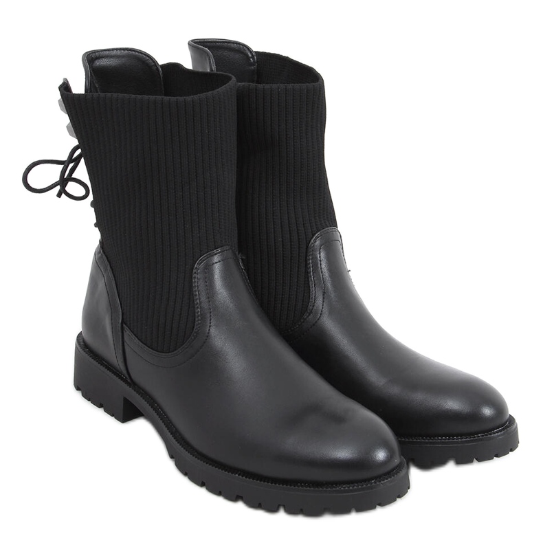 Kotníkové boty se svrškem z ponožky Ryno Black černá Kotníkové boty se svrškem z ponožky Ryno Black černá