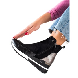 W. Potocki Boty Na Klínu Potocki černá