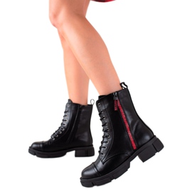 Goodin Teplé lapače s červeným zipem černý