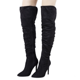 Černé stehenní kozačky od Arment černý