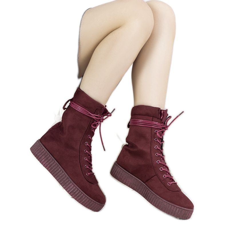 Kaštanové zimní tenisky Soliz červené