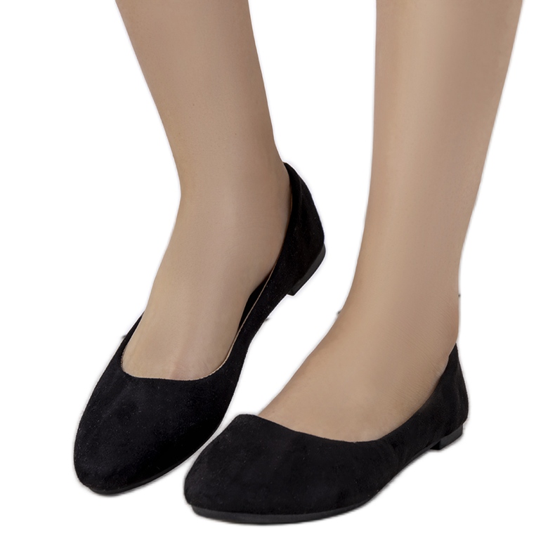 Černé lesklé balerínky Julie pro ženy černá