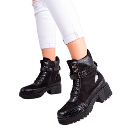 Queen Vivi Šněrovací pracovníci se sponou černá