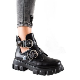 Bestelle Platformové boty se sponami černý