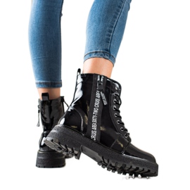 Goodin Lakované tašky s ozdobným zipem černý