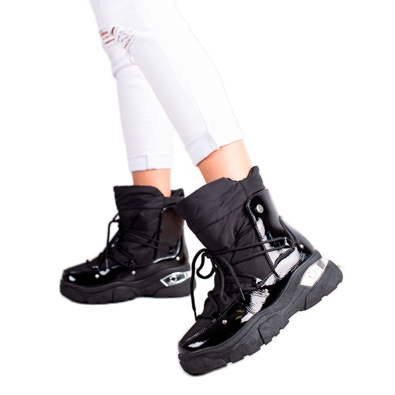 W. Potocki Klasické černé sněhové boty Potocki černá