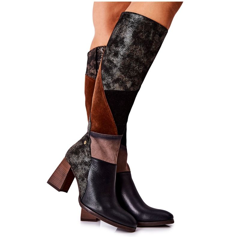 Hnědé boty Maciejka se zipem 05240-02 hnědý černá