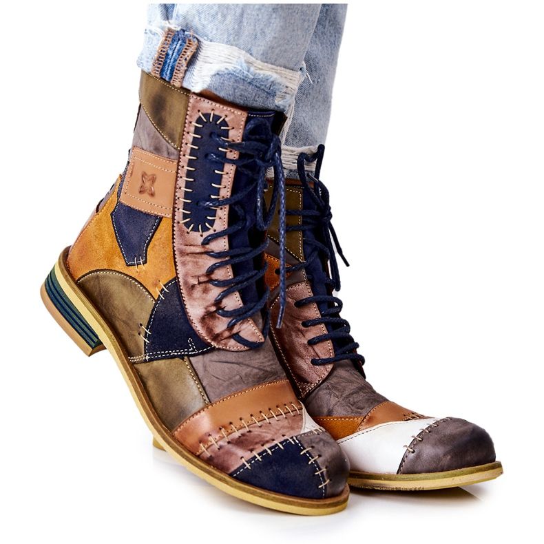 Vícebarevné kožené boty Maciejka Jodhpur 05095-39 vícebarevný Vícebarevné kožené boty Maciejka Jodhpur 05095-39 vícebarevný