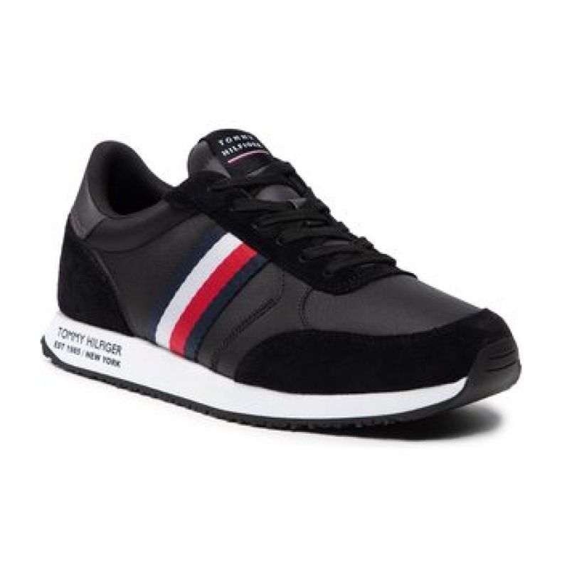 Boty Tommy Hilfiger Runner Lo Leather Mix M FM0FM03736 Bds černá