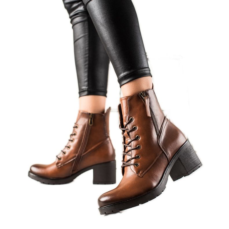 W. Potocki Ležérní šněrovací kozačky značky Potocki hnědý