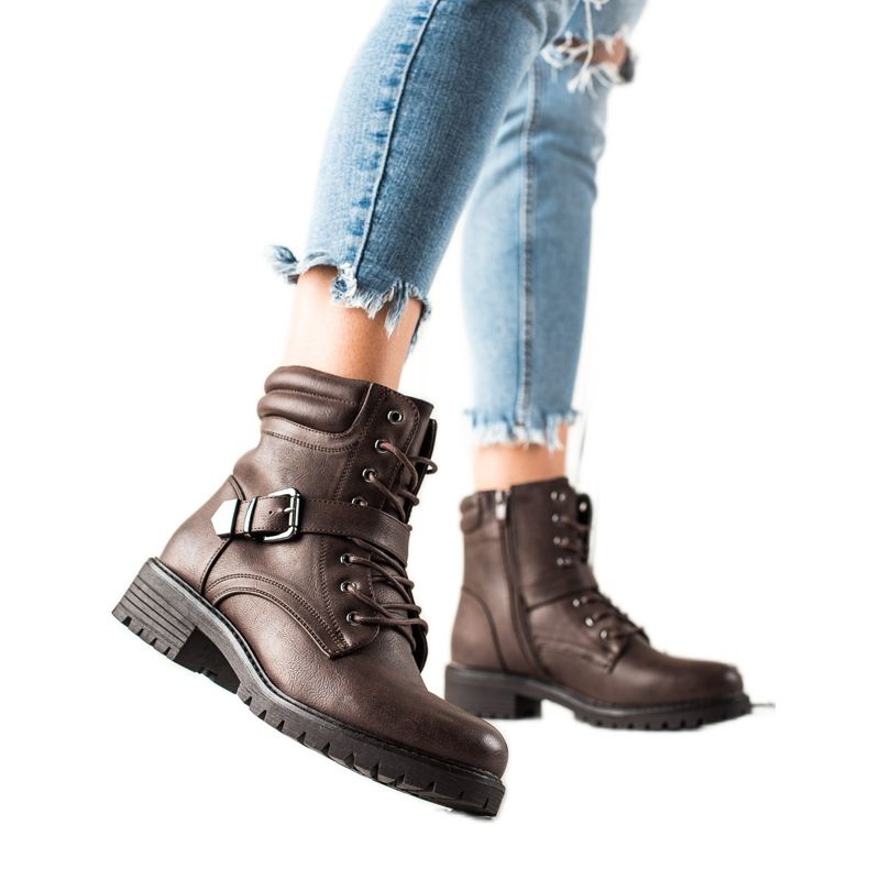 Anesia Paris Hnědé Dělníci S Přezkou hnědý