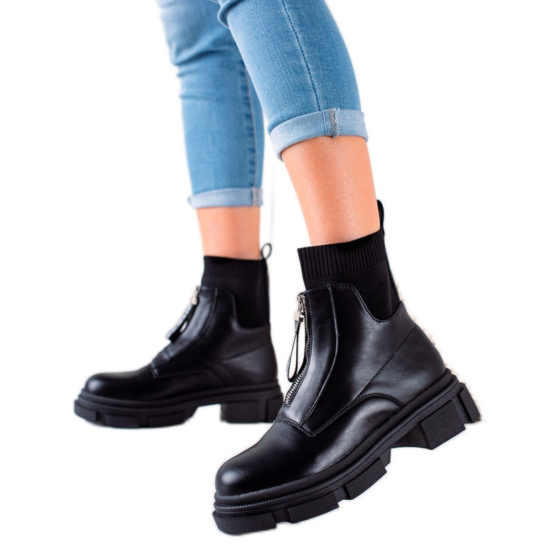 Bestelle Nazouvací Dělníci Se Zipem černá