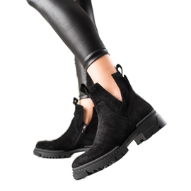 W. Potocki Vystřižené semišové sáčky černá