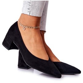 PG1 Semišové lodičky Na černém Rossie Post černý