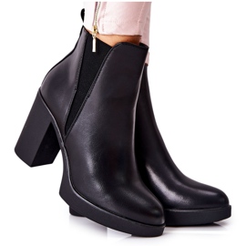 PG1 Kožené Boty Na černém Linari Post černý