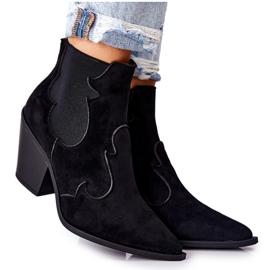 PG1 Černé semišové kovbojské boty Maurelle černý