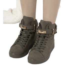 Pohanské dámské zelené kozačky zelený