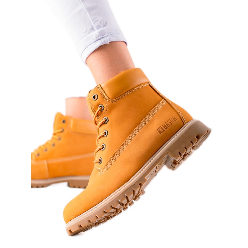 Dámské turistické boty Big Star II274447 hnědý žlutá