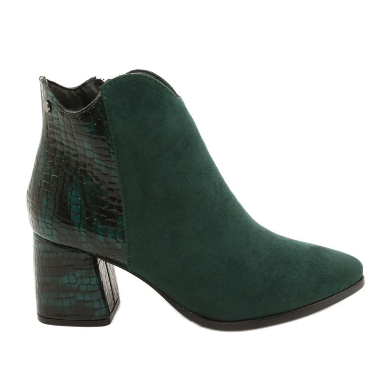 M.Daszyński Zelené semišové boty MR2025-3 černá zelená