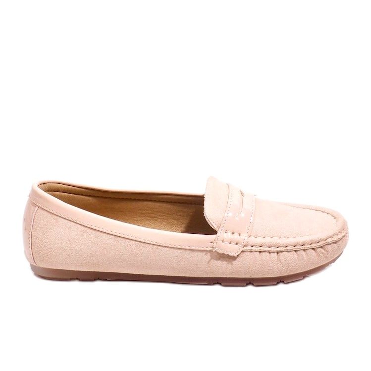 Růžové mokasíny se sponou FM2958-3 růžový