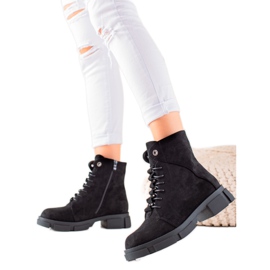 Goodin Semišové boty na šněrování černý