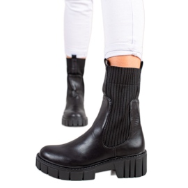 Laura Mode Nazouvací boty Chelsea na platformě černý