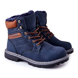 PA1 Dětské hřejivé pastičky Navy Blue Graves hnědý námořnická modrá