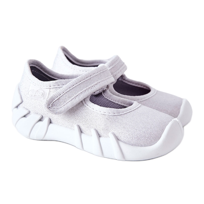 BEFADO S.A. Inblu lesklé pantofle 109P222 stříbrné