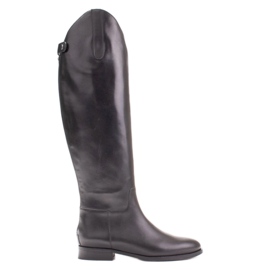 Marco Shoes Kozačky se zipy a elastickou gumou černý