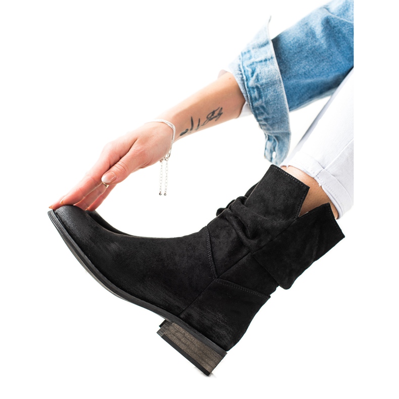 Evento Semišové kovbojské boty černá