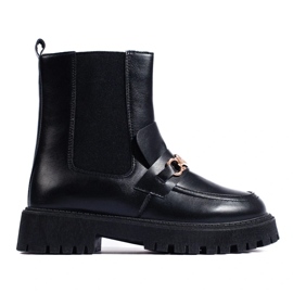 Nazouvací tašky na platformě černý