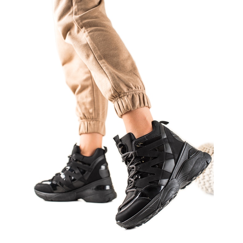 W. Potocki Pohodlné černé boty Potocki černá