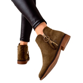 Super Me Boty Se Zlatým Zipem zelený