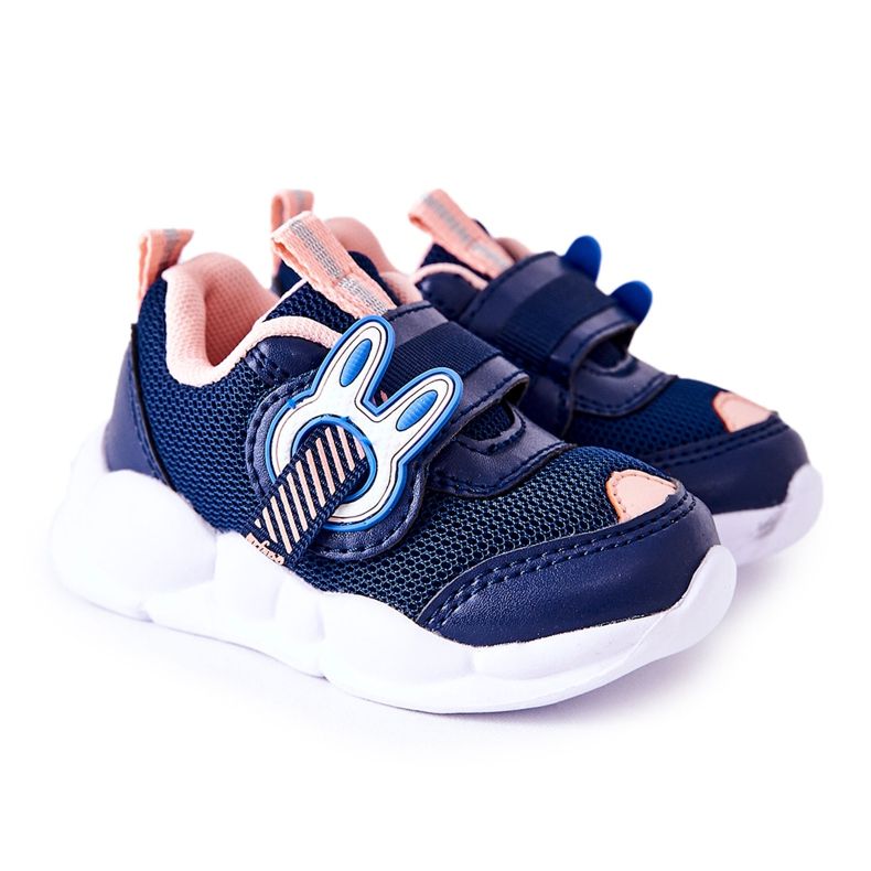 BEFADO S.A. Dětská sportovní obuv na suchý zip Befado 516P090 námořnická modrá-růžová růžový