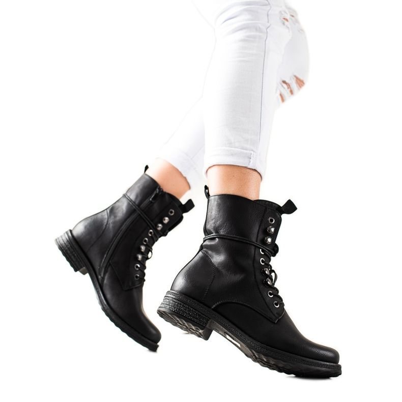 Super Mode Klasické šněrovací boty černá