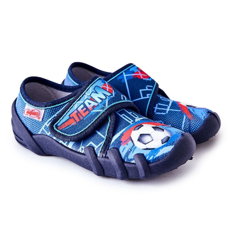 BEFADO S.A. Pantofle Befado Blue Velcro 273X321 modrý