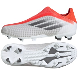 Kopačky Adidas X Speedflow.3 Ll Fg Jr FY3256 červená, bílá a šedá pomeranče a červené