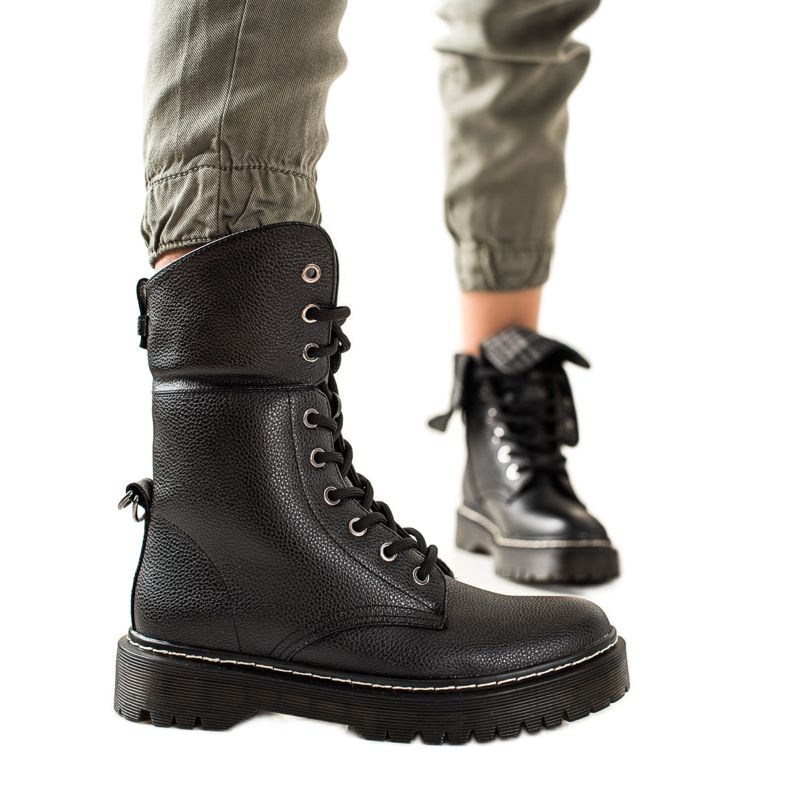 TRENDI Holínky s vyhrnovací hřídelí černá